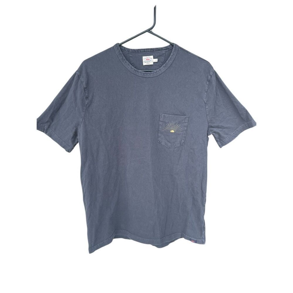 Faherty Large destination sun washed black pocket tshirt